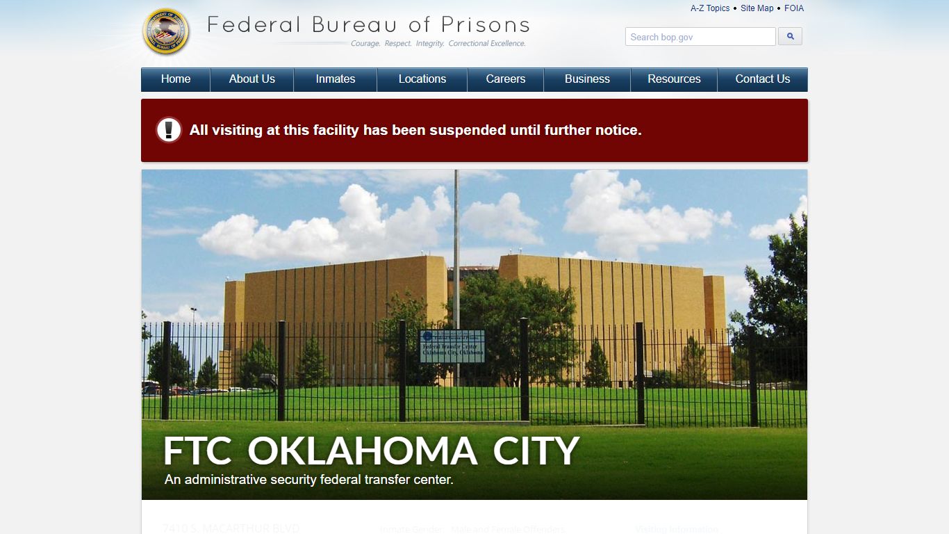 FTC Oklahoma City - Federal Bureau of Prisons